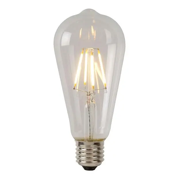 Лампа светодиодная диммируемая E27 7W 2700К прозрачная Lucide 49089/07/60 St64 Class B Лампа светодиодная диммируемая E27 7W 2700К прозрачная Lucide 49089/07/60 St64 Class B