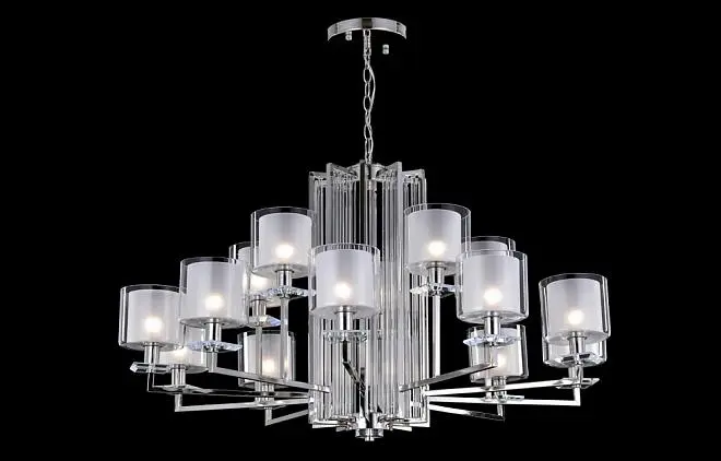 Подвесная люстра Crystal Lux NICOLAS SP-PL10+5 NICKEL/WHITE Подвесная люстра Crystal Lux NICOLAS SP-PL10+5 NICKEL/WHITE
