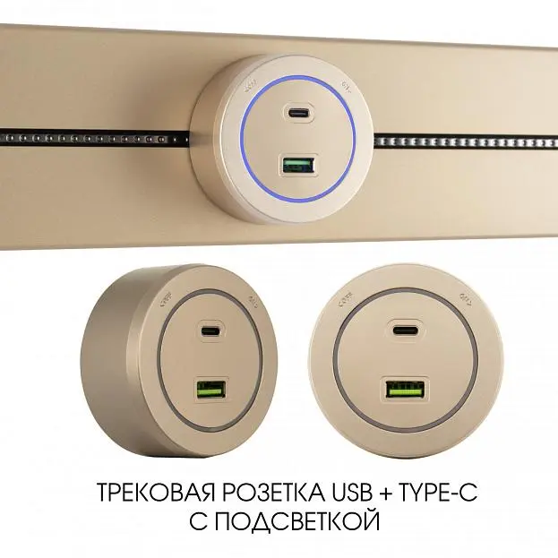 Трековая розетка, 3.1A 250V Arte Milano 399731TS/USB-Type-C Gold Am Трековая розетка, 3.1A 250V Arte Milano 399731TS/USB-Type-C Gold Am