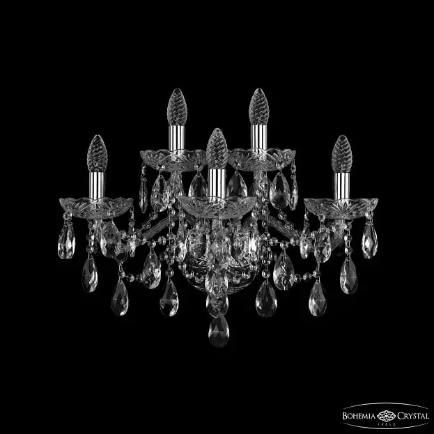 Бра хрустальные Bohemia Ivele Crystal 1415B/3+2/200/XL Ni Бра хрустальные Bohemia Ivele Crystal 1415B/3+2/200/XL Ni
